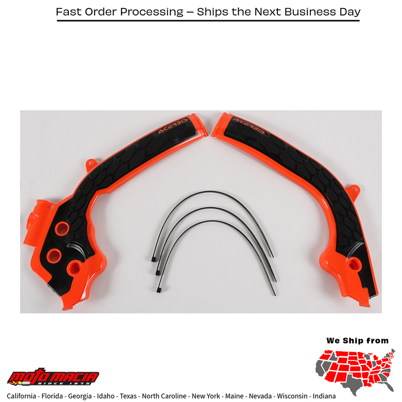 X-GRIP FRAME GUARD ORANGE/BLACK Husqvarna FC 250 2016-2017 Husqvarna FC 350 2016-2017 Husqvarna FC 450 2016-2017 KTM 250 SX 2016-2018 KTM 250 SX-F 2016-2018 KTM 450 SX-F 2016-2018 KTM 250 XC-F 2016-2018 KTM 450 XC-F 2016-2018 KTM 125 SX 2016-2018 KTM 150 S