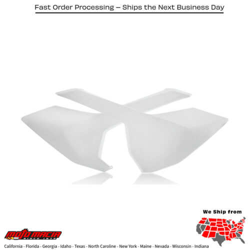 SIDE PANELS WHITE Husqvarna TC 125 2016-2018 Husqvarna FC 250 2016-2018 Husqvarna TX 300 2017-2018 Husqvarna FX 350 2017-2018 Husqvarna FX 450 2017-2018 Husqvarna TE 150 2017-2018 Husqvarna FC 350 2016-2018 Husqvarna FC 450 2016-2018 Husqva