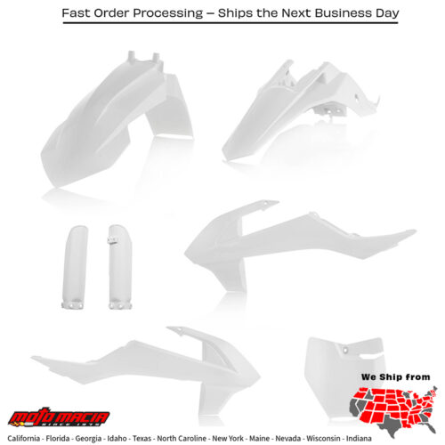 FULL PLASTIC KIT WHITE KTM 65 SX 2016-2018