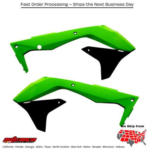 RADIATOR SHROUDS GREEN/BLACK Kawasaki KX450F 2016-2018
