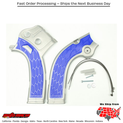 X-GRIP FRAME GUARD SILVER/BLUE Yamaha YZ250X 2016-2024 Yamaha YZ125 2005-2024 Yamaha YZ250 2005-2024 Yamaha YZ125X 2020-2024