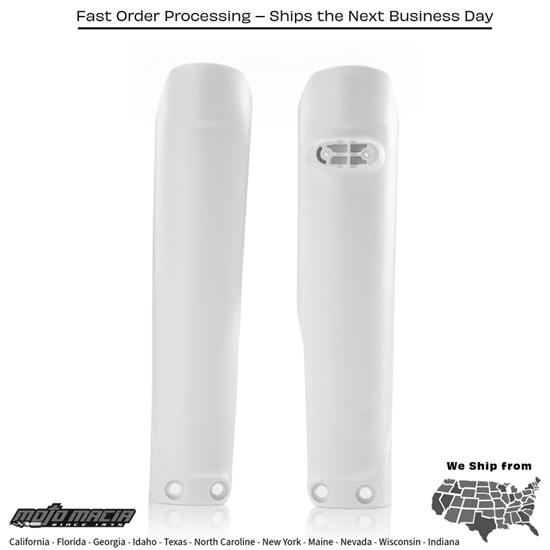 FORK GUARD WHITE Husqvarna TE 150 2017-2020 Husqvarna TC 125 2016-2022 Husqvarna FC 250 2016-2022 Husqvarna FC 350 2016-2022 Husqvarna FC 450 2016-2022 Husqvarna TE 125 2016-2016 Husqvarna TE 300 2016-2018 Husqvarna FE 250 2016-2022 Husqvar