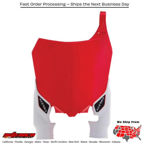 FRONT NUMBER PLATE RED/WHITE Honda CRF450R 2013-2016 Honda CRF250R 2014-2017