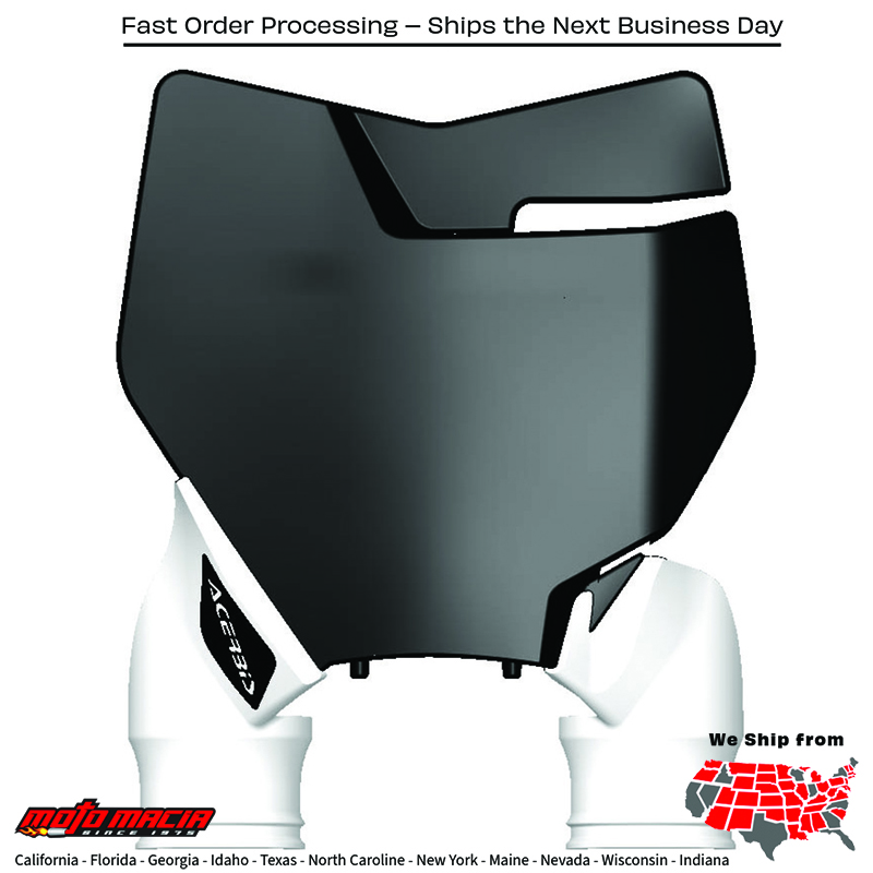 FRONT NUMBER PLATE BLACK/WHITE KTM 350 SX-F 2016-2018 Husqvarna TC 125 2016-2018 Husqvarna FC 250 2016-2018 Husqvarna FC 350 2016-2018 Husqvarna FC 450 2016-2018 Husqvarna TC 250 2017-2018 KTM 250 SX 2017-2018 KTM 250 SX-F 2016-2018 KTM 450
