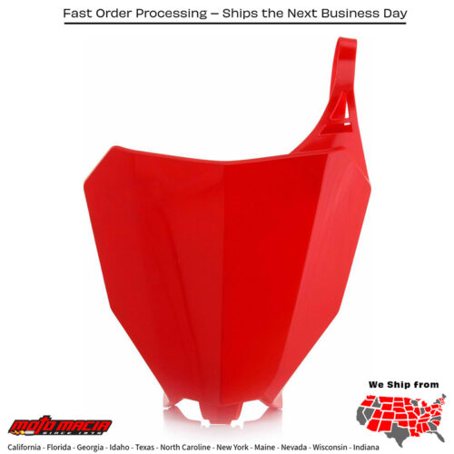 FRONT NUMBER PLATE RED Honda CRF450RX 2017-2019 Honda CRF450R 2017-2019 Honda CRF250R 2018-2019 Honda CRF250RX 2019-2019