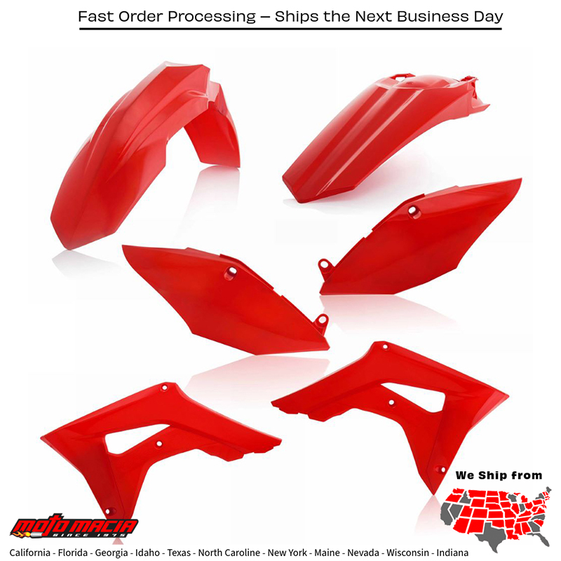 PLASTIC KIT RED Honda CRF450R 2017-2020 Honda CRF250R 2018-2021 Honda CRF250RX 2019-2019 Honda CRF450R W.E. 2019-2020