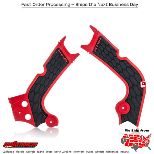 X-GRIP FRAME GUARD RED/BLACK Honda CRF450RX 2017-2018 Honda CRF450R 2017-2018 Honda CRF250R 2018-2019 Honda CRF250RX 2019-2019