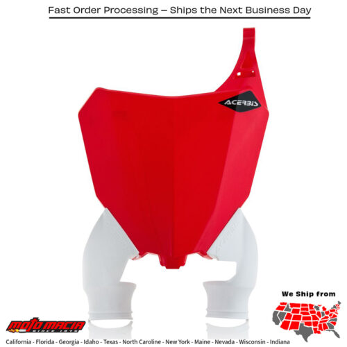 FRONT NUMBER PLATE WHITE/RED Honda CRF450R 2017-2020 Honda CRF250R 2018-2021