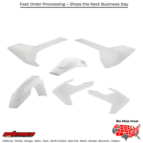 PLASTIC KIT WHITE Husqvarna TE 150 2017-2019 Husqvarna TE 300 2017-2018 Husqvarna FE 250 2017-2019 Husqvarna FE 350 2017-2019 Husqvarna FE 450 2017-2019 Husqvarna FE 501 2017-2019 Husqvarna TE 250 2017-2018 Husqvarna TE 250i 2018-2019 Husqvarna TE 300i 201