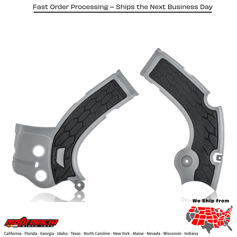 X-GRIP FRAME GUARD SILVER/BLACK Yamaha YZ250FX 2017-2019 Yamaha YZ450FX 2016-2019 Yamaha YZ250F 2017-2019 Yamaha YZ450F 2016-2019 Yamaha WR250F 2017-2019 Yamaha WR450F 2017-2018