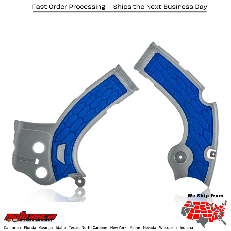 X-GRIP FRAME GUARD SILVER/BLUE Yamaha YZ250FX 2017-2019 Yamaha YZ450FX 2016-2019 Yamaha YZ250F 2017-2019 Yamaha YZ450F 2016-2019 Yamaha WR250F 2017-2019 Yamaha WR450F 2017-2018