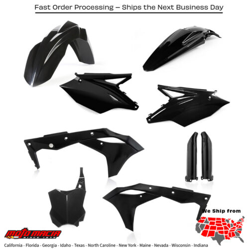 FULL PLASTIC KIT BLACK Kawasaki KX250F 2018-2020