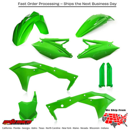 FULL PLASTIC KIT GREEN Kawasaki KX250F 2018-2020