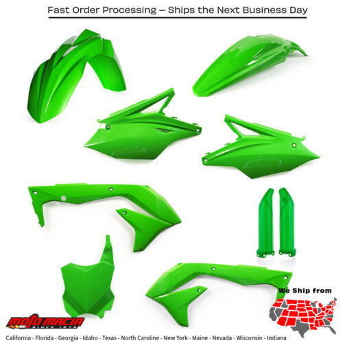 FULL PLASTIC KIT GREEN Kawasaki KX450F 2018