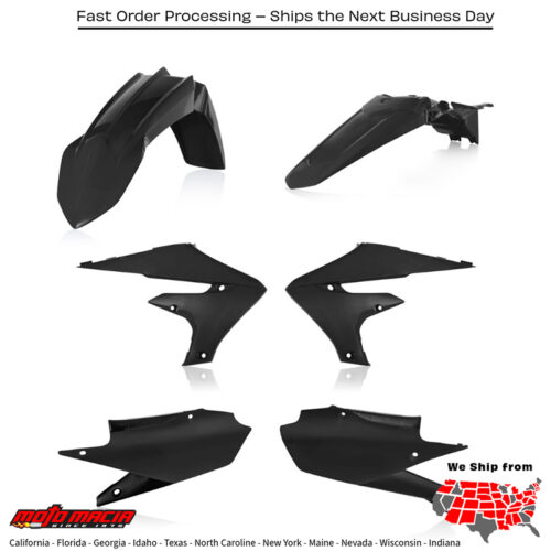 PLASTIC KIT BLACK Yamaha YZ450F YZ250F YZ250FX YZ450FX 2018-2023