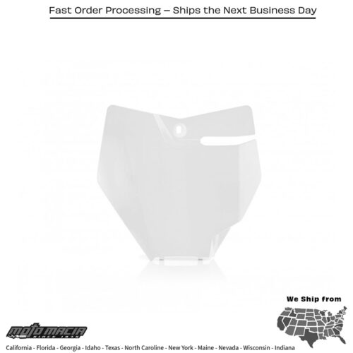 FRONT NUMBER PLATE WHITE KTM 85 SX (17/14) 2018-2024 KTM 85 SX (19/16) 2020-2021