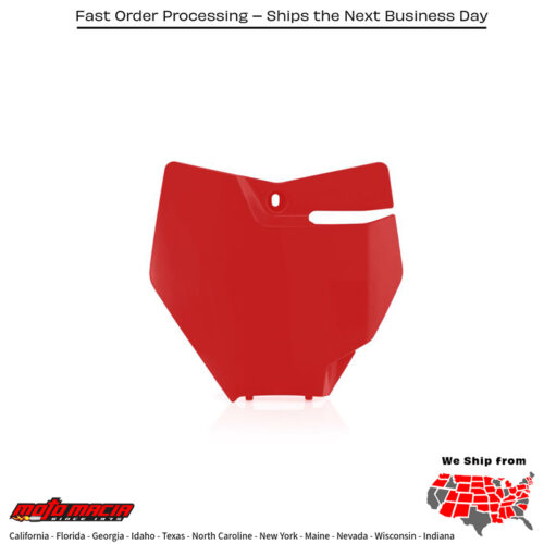 FRONT NUMBER PLATE GAS/KTM RED Gas Gas MC 85 2021-2021 Gas-Gas MC 85 19/16 2021-2024 Gas-Gas MC 85 17/14 2023-2024