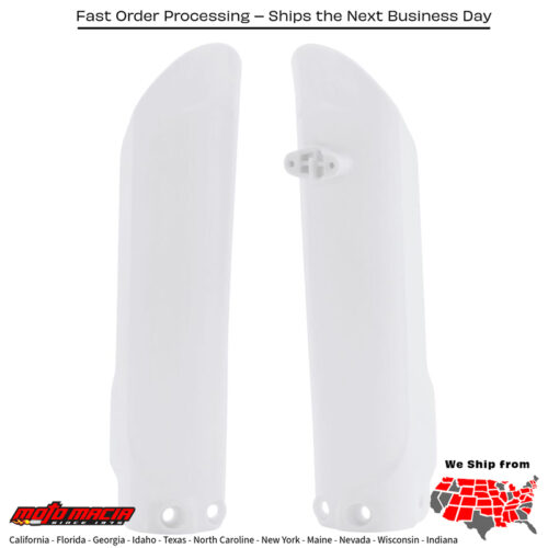 FORK GUARDS WHITE Husqvarna TC 85 (17/14) 2015-2023 Husqvarna TC 85 (19/16) 2019-2021 KTM 85 SX (17/14) 2018-2024