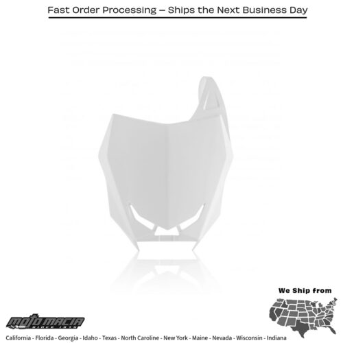 FRONT NUMBER PLATE WHITE Suzuki RM-Z450 2018-2024 Suzuki RM-Z250 2019-2024