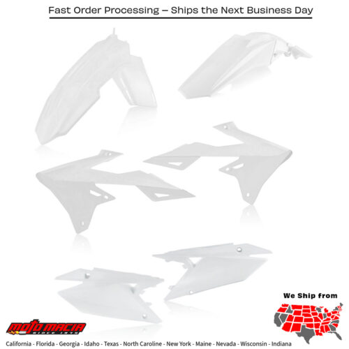 PLASTIC KIT WHITE Suzuki RM-Z450 RM-Z250 2018-2024