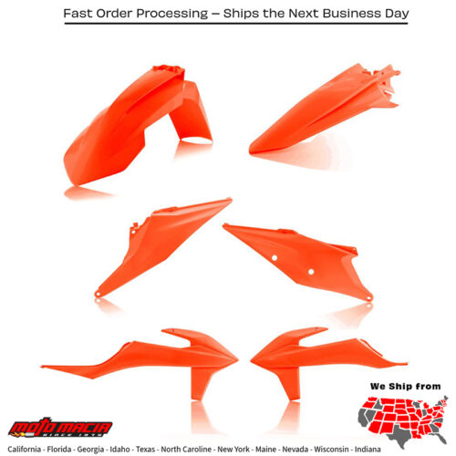 PLASTIC KIT ORANGE KTM 450 SX-F 350 SX-F 250 SX-F 250 SX 150 SX 125 SX 450 XC-F 350 XC-F 250 XC-F 250 XC 125 XC 2019-2022