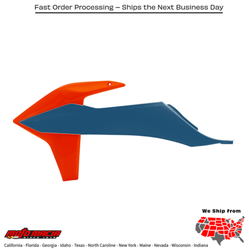 RADIATOR SHROUDS KTM 16 ORANGE/BLUE KTM 500 EXC-F 2020-2023 KTM 500 XCF-W 2020-2022 KTM 350 XCF-W 2020-2022 KTM 300 XC-W TPi 2020-2022 KTM 250 XC-W TPi 2020-2022 KTM 150 XC-W TPi 2020-2022 KTM 350 EXC-F 2020-2023 KTM 450 EXC-F 2020-2023 KTM