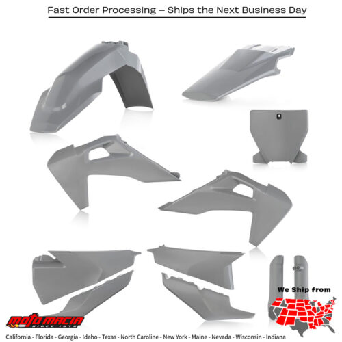 FULL PLASTIC KIT GREY Husqvarna FX 350 FX 450 TC 125 TC 250 FC 250 FC 350 FC 450 FC 450 Rockstar Edition 2019-2022