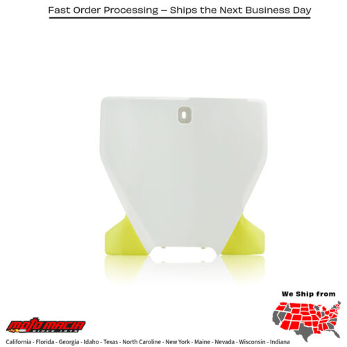 FRONT NUMBER PLATE WHITE/YELLOW Husqvarna TX 300 2019-2019 Husqvarna FX 350 2019-2022 Husqvarna FX 450 2019-2022 Husqvarna TC 125 2019-2022 Husqvarna TC 250 2019-2022 Husqvarna FC 250 2019-2022 Husqvarna FC 350 2019-2022 Husqvarna FC 450 20