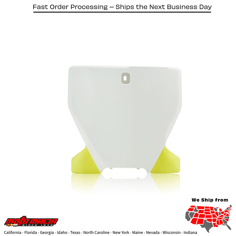 FRONT NUMBER PLATE WHITE/YELLOW Husqvarna TX 300 2019-2019 Husqvarna FX 350 2019-2022 Husqvarna FX 450 2019-2022 Husqvarna TC 125 2019-2022 Husqvarna TC 250 2019-2022 Husqvarna FC 250 2019-2022 Husqvarna FC 350 2019-2022 Husqvarna FC 450 20