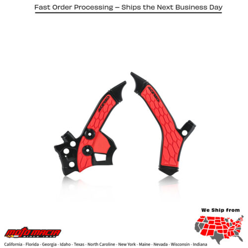 X-GRIP FRAME GUARDS BLACK/RED Honda CRF250L 2013-2020 Honda CRF250LA ABS 2017-2020 Honda CRF250RL Rally 2019-2019 Honda CRF250RLA Rally ABS 2019-2019