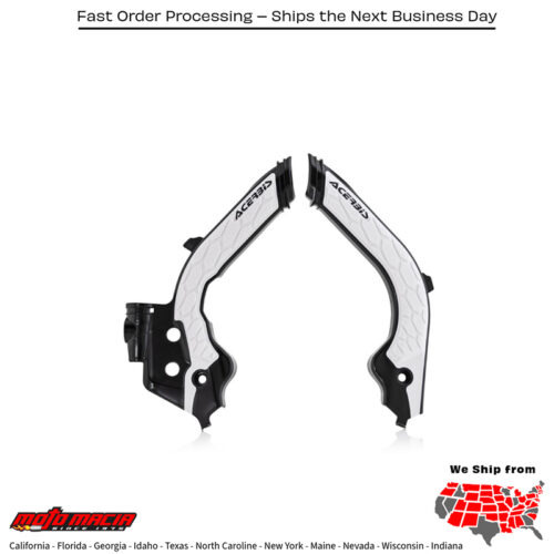 X-GRIP FRAME GUARDS BLACK/WHITE Husqvarna TC 125 2019-2022 Husqvarna TC 250 2019-2022 Husqvarna FC 250 2019-2022 Husqvarna FC 350 2019-2022 Husqvarna FC 450 2019-2022 Husqvarna FC 450 Rockstar Edition 2019-2020 Husqvarna TE 300i 2020-2023 Husqvarna FE 250
