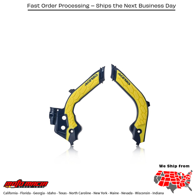 X-GRIP FRAME GUARDS BLACK/YELLOW Husqvarna TC 125 2019-2019 Husqvarna TC 250 2019-2019 Husqvarna FC 250 2019-2019 Husqvarna FC 350 2019-2019 Husqvarna FC 450 2019-2019 Husqvarna FC 450 Rockstar Edition 2019-2019