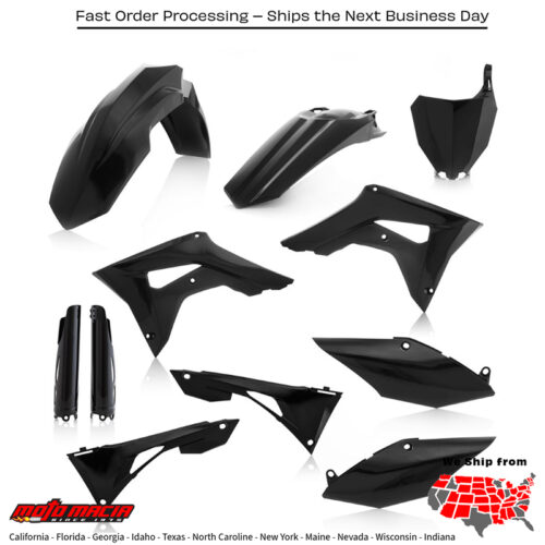 FULL PLASTIC KIT BLACK Honda CRF450R CRF250R CRF450R W.E. CRF450R-S 2019-2023
