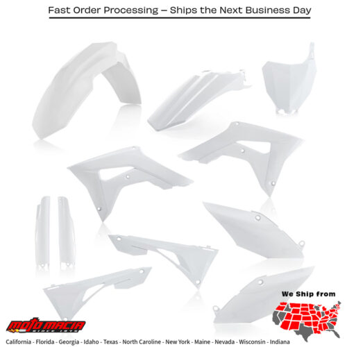 FULL PLASTIC KIT WHITE Honda CRF450R CRF250R CRF450R W.E. CRF450R-S 2019-2023