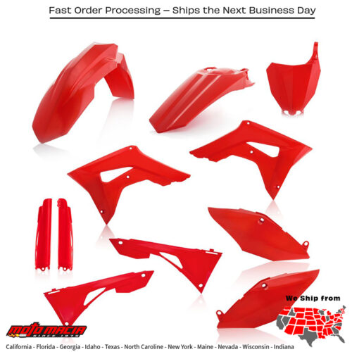 FULL PLASTIC KIT RED Honda CRF450R CRF250R CRF450R W.E. CRF450R-S 2019-2023