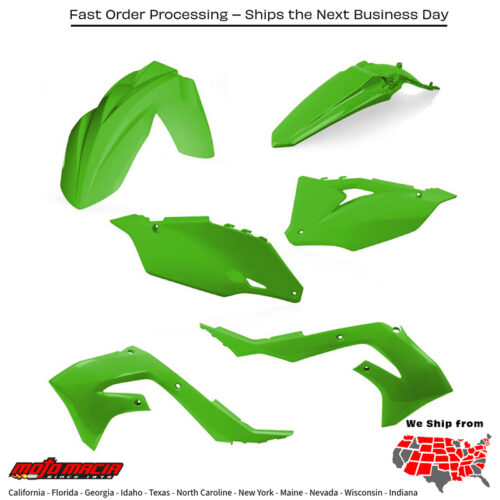 PLASTIC KIT GREEN Kawasaki KX250X KX450X KX250F KX450F 2019-2024