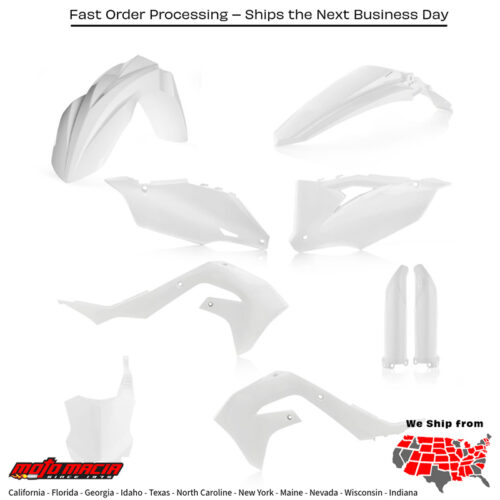 FULL PLASTIC KIT WHITE Kawasaki KX250X KX450X KX250F KX450F 2019-2024