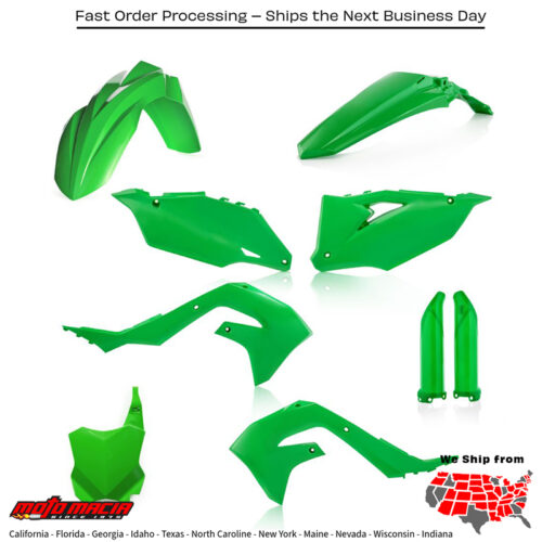 FULL PLASTIC KIT GREEN Kawasaki KX250X KX450X KX250F KX450F 2019-2024