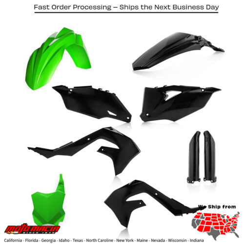 FULL PLASTIC KIT  GREEN/BLACK Kawasaki KX450F KX450X 2019-2023