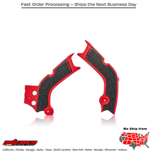 X-GRIP FRAME GUARDS RED/BLACK Honda CRF450R 2019-2020 Honda CRF450RX 2019-2020 Honda CRF250R 2020-2021 Honda CRF250RX 2020-2021 Honda CRF450R-S 2022-2022