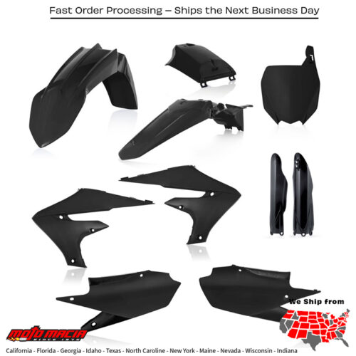 FULL PLASTIC KIT BLACK Yamaha YZ450F YZ250F YZ450FX YZ250FX 2018-2023