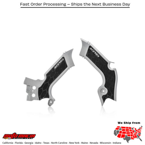 X-GRIP FRAME GUARD  SILVER/BLACK Kawasaki KX250F 2021-2024 Kawasaki KX450F 2019-2023 Kawasaki KX250X 2021-2024 Kawasaki KX450X 2021-2023