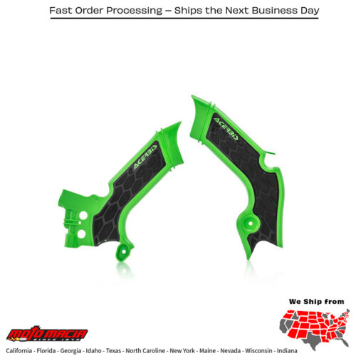 X-GRIP FRAME GUARD  GREEN/BLACK Kawasaki KX250F 2021-2024 Kawasaki KX450F 2019-2023 Kawasaki KX250X 2021-2024 Kawasaki KX450X 2021-2023