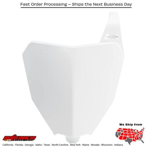 FRONT NUMBER PLATE WHITE Honda CRF450R 2019-2020 Honda CRF450RX 2019-2020 Honda CRF250R 2019-2021 Honda CRF250RX 2019-2021 Honda CRF450R-S 2022-2022