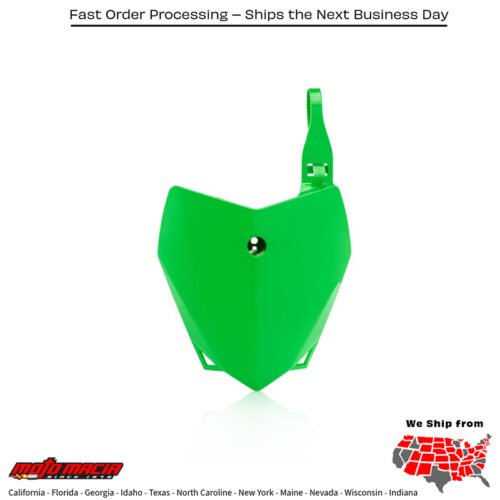 FRONT NUMBER PLATE GREEN Kawasaki KLX110 2010-2020 Kawasaki KLX110L 2010-2020 Kawasaki KLX110R 2021-2024 Kawasaki KLX110R L 2021-2024