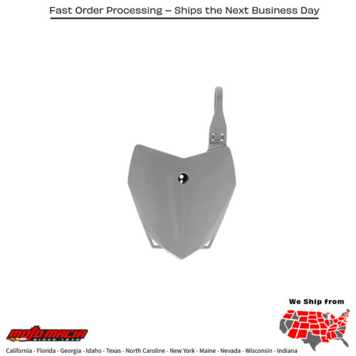 FRONT NUMBER PLATE  GREY HAWK Kawasaki KLX110 2010-2020 Kawasaki KLX110L 2010-2020 Kawasaki KLX110R 2021-2024 Kawasaki KLX110R L 2021-2024