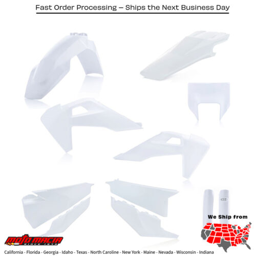 FULL PLASTIC KIT WHITE Husqvarna TE 300i FE 250 FE 350 FE 450 FE 501 TE 250i TE 150 TE 150i 2020-2023