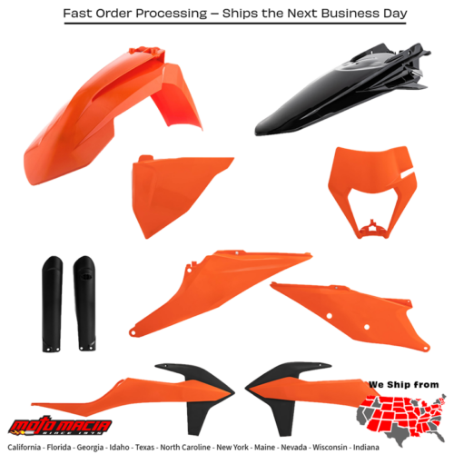 FULL PLASTIC KIT KTM ORIGINAL '22 KTM 500 EXC-F 500 XCF-W 350 XCF-W 300 XC-W TPi 250 XC-W TPi 150 XC-W TPi 350 EXC-F 450 EXC-F 150 XC-W 250 XC-W 300 XC-W 450 XCF-W 250 EXC-F 300 EXC 250 EXC 2020-2023