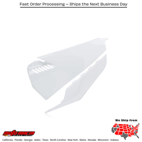 SIDE PANELS WHITE Husqvarna TE 150 2019-2020 Husqvarna TE 250i 2019-2021 Husqvarna TE 300i 2019-2021 Husqvarna FE 250 2019-2021 Husqvarna FE 350 2019-2021 Husqvarna FE 450 2019-2021 Husqvarna TX 300 2019-2019 Husqvarna FX 350 2019-2022 Husq