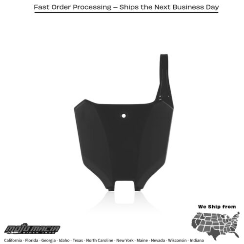 FRONT NUMBER PLATE  BLACK Honda CRF250R 2022-2025 Honda CRF250RX 2022-2025 Honda CRF450R-S 2023-2024